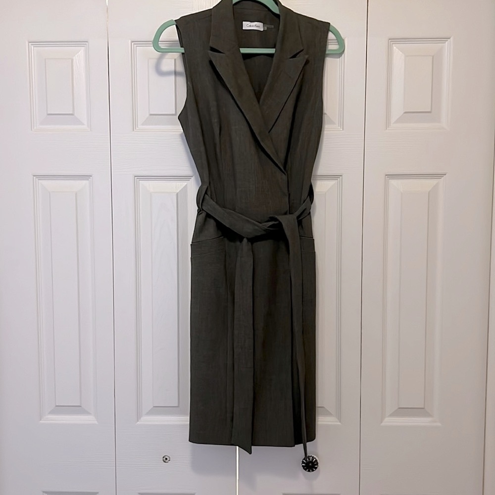 Grey Calvin Klein wrap dress-  size 8